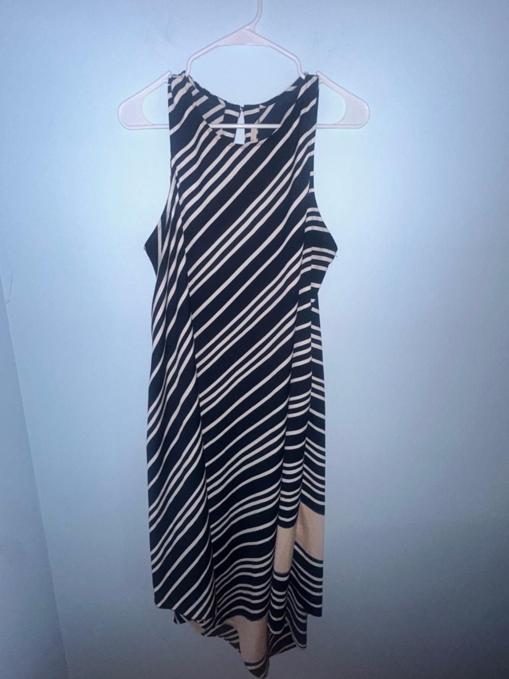 Rachel Roy Sleeveless Maxi Striped Women’s Dress Size 1X Navy White Cream